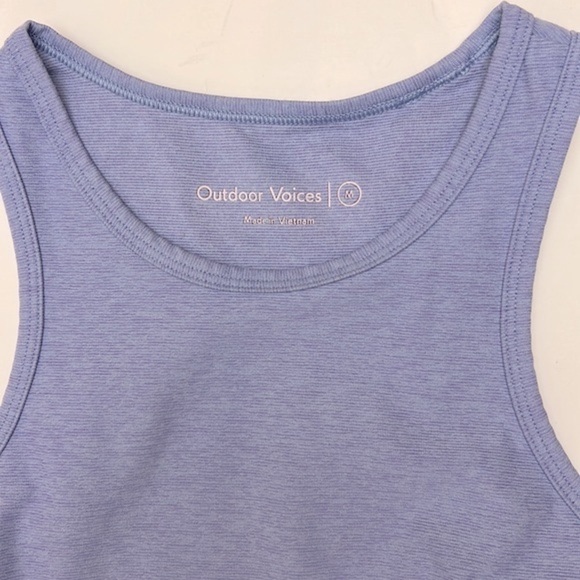 Outdoor Voices Athena Crop Top Halter Back Size Medium Blue - Picture 3 of 10